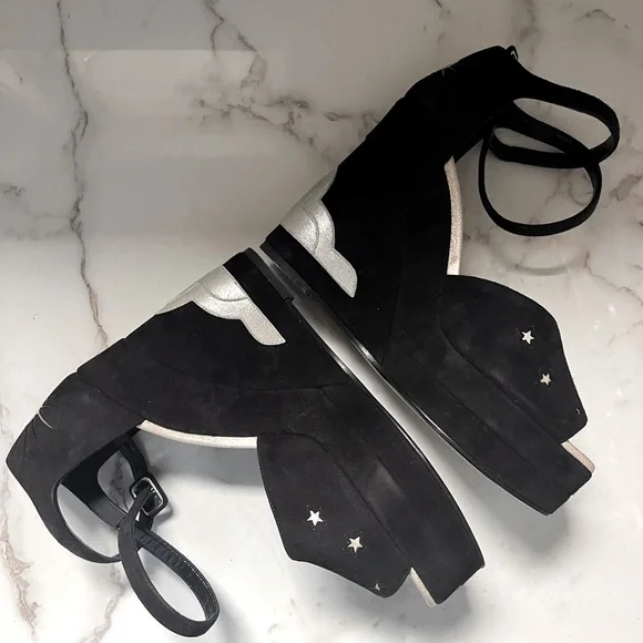 Hermes Tournis Velvet Goatskin Wedge Sandals - Picture 4 of 4